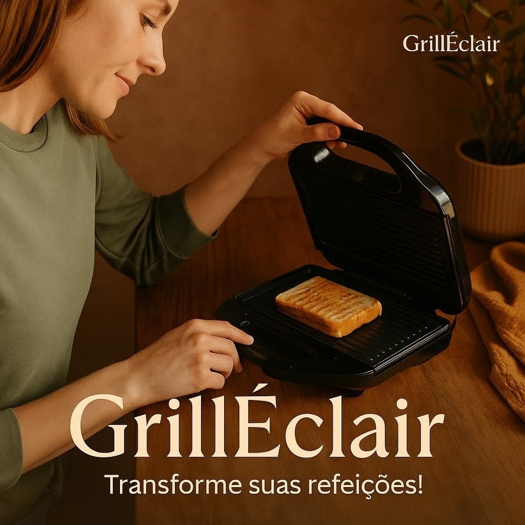 Sanduicheira Elétrica Grill 2 em 1 Antiaderente 750W Compacta 127V