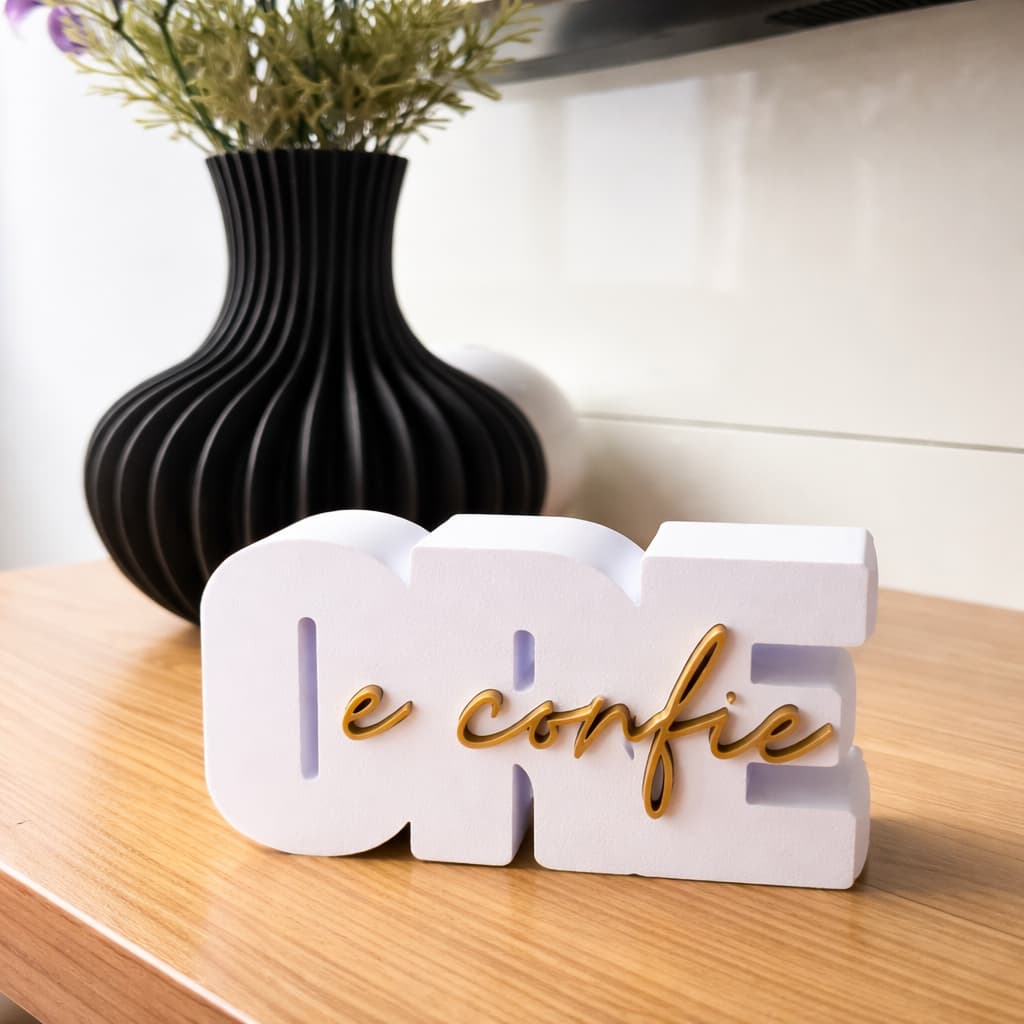 KIT 03, 06 ou 10 Placas Frase Decorativa Ore e Confie Religioso Moderno para Mesa Presente Criativo