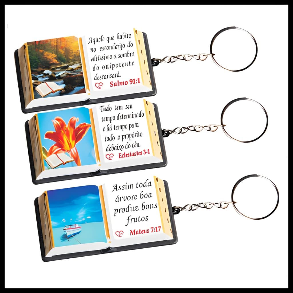 Chaveiro-Mini Biblia-Lembracinhas-Todos Os Versiculos Novo