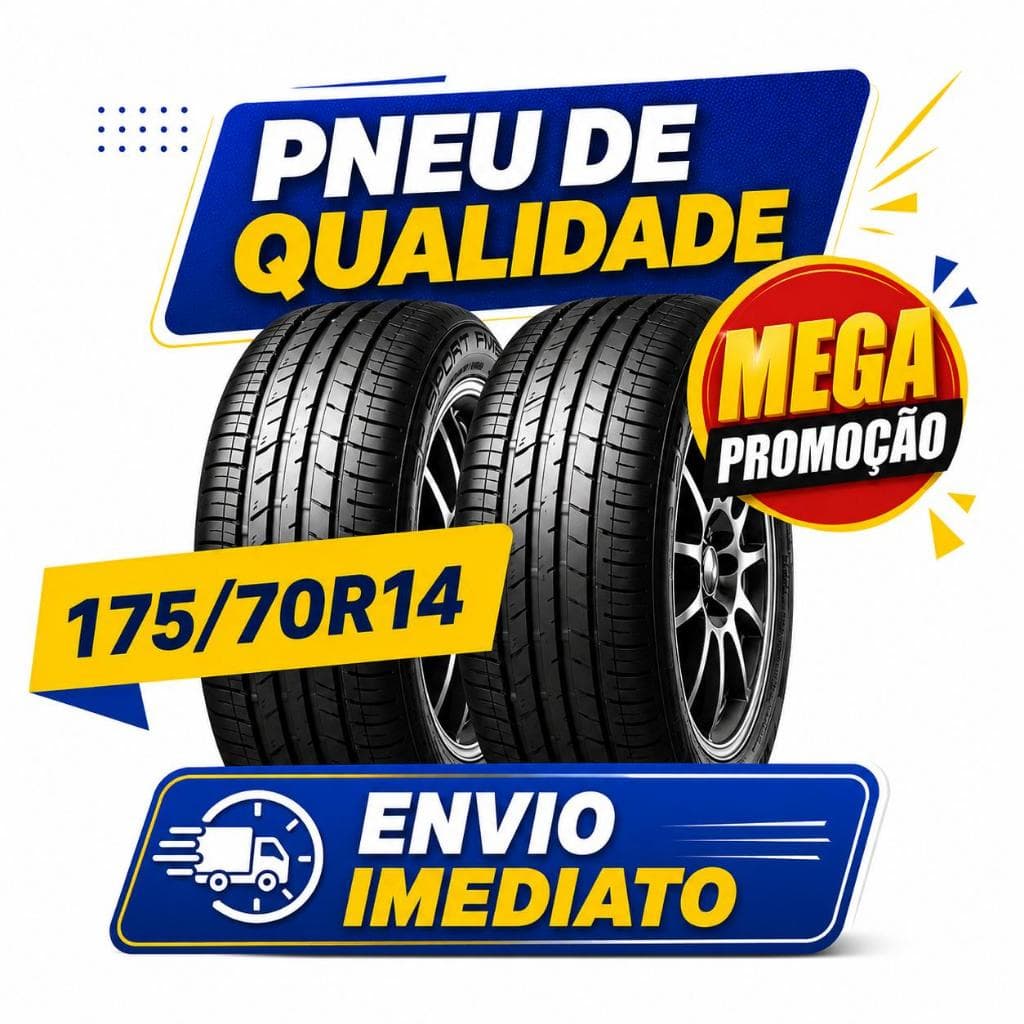 KIT 2 Pneus Aro 14 - 175/70 R14  Remold Linha Premium Com Garantia Selo Inmetro