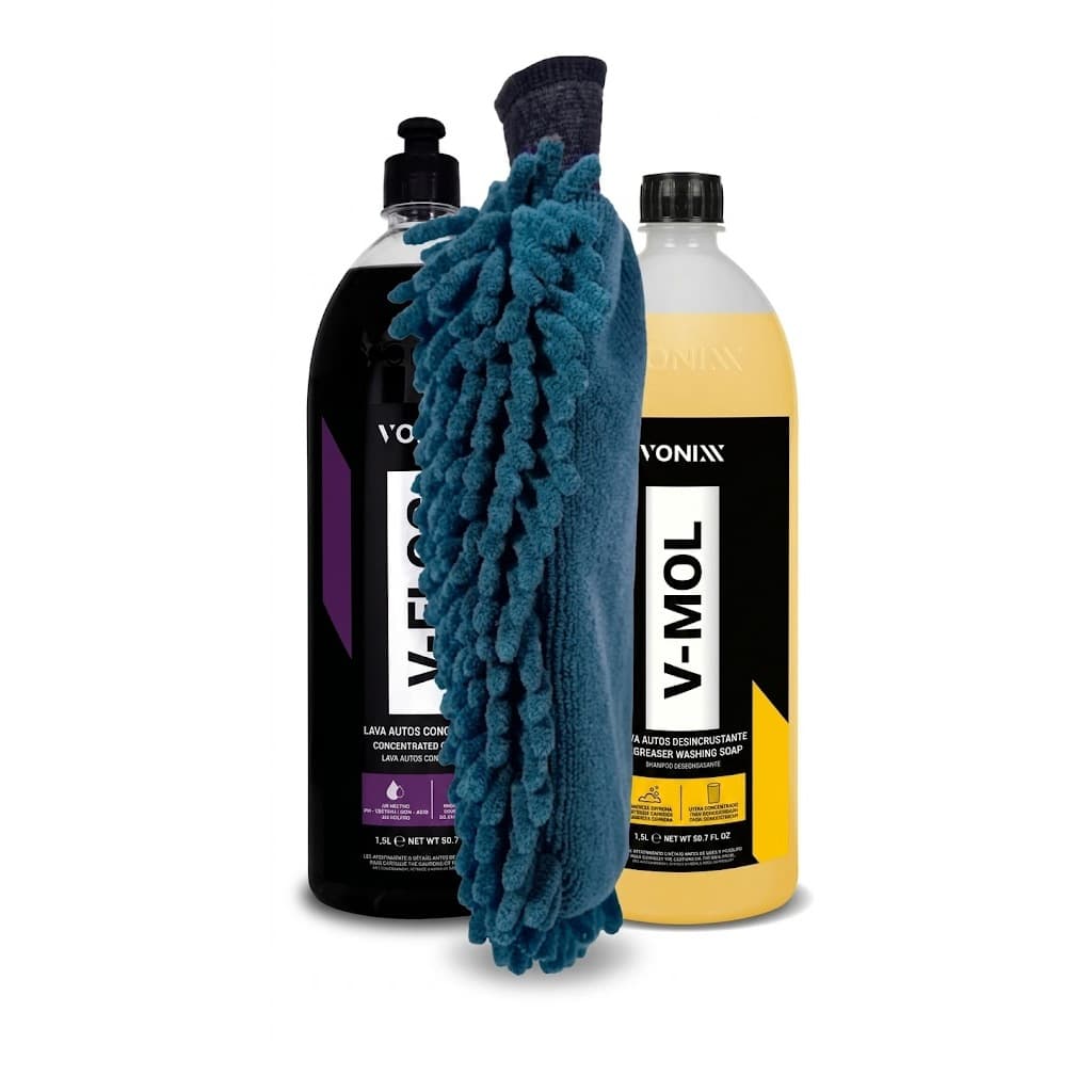VONIXX - SHAMPOO - V MOL + V FLOC + LUVA MICROFIBRA