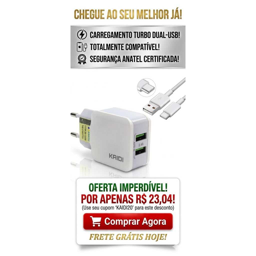 carregador turbo  duplo usb 12w entrada AC 100_240V