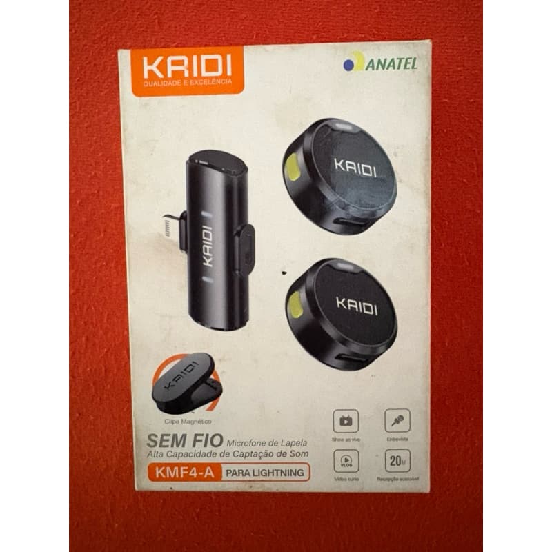Microfone Sem Fio Lapela Com imã Kaidi Kmf4-A