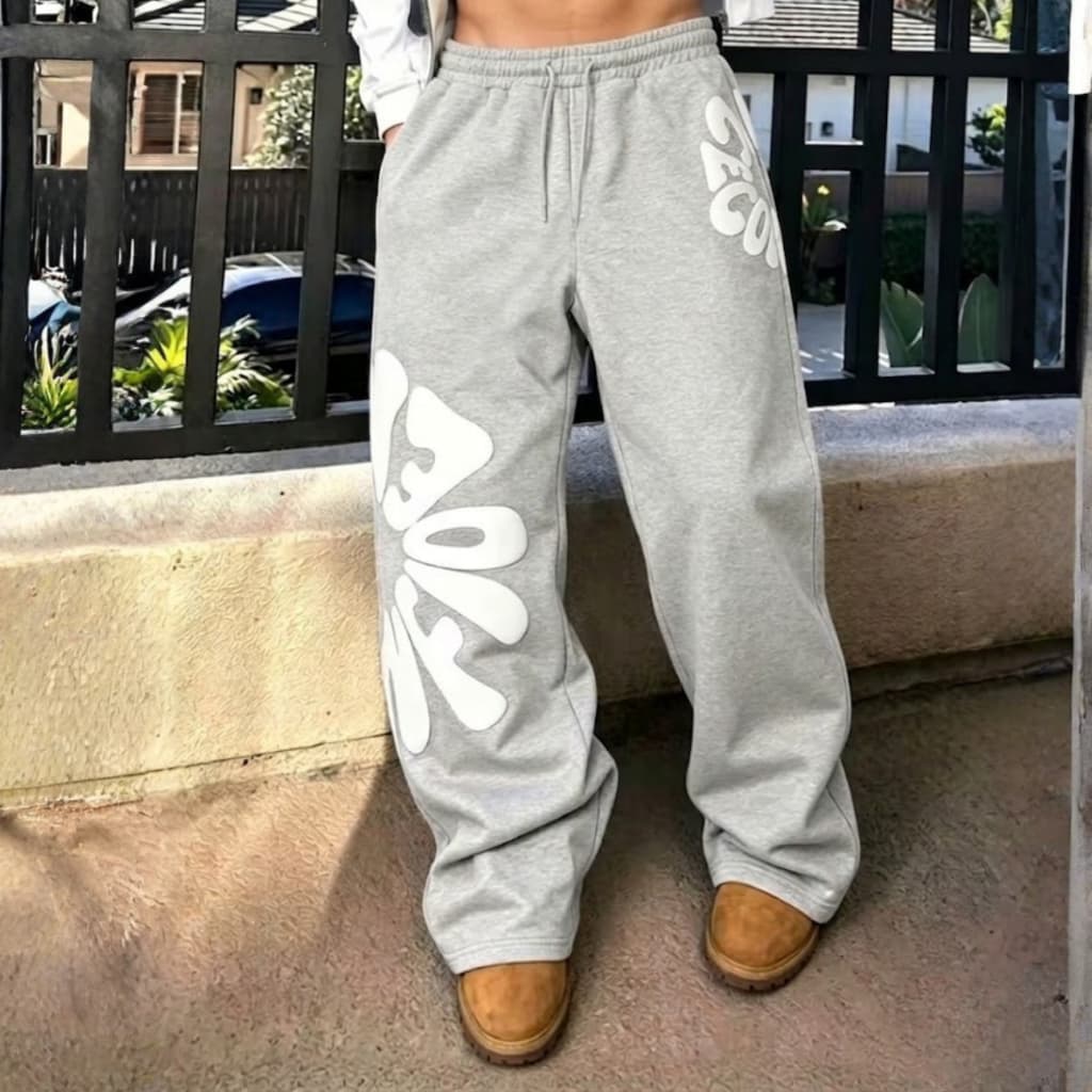 Calça Moletom Baggy Masculina Streetwear Oversized Gringa Confortável Lançamento Moderna