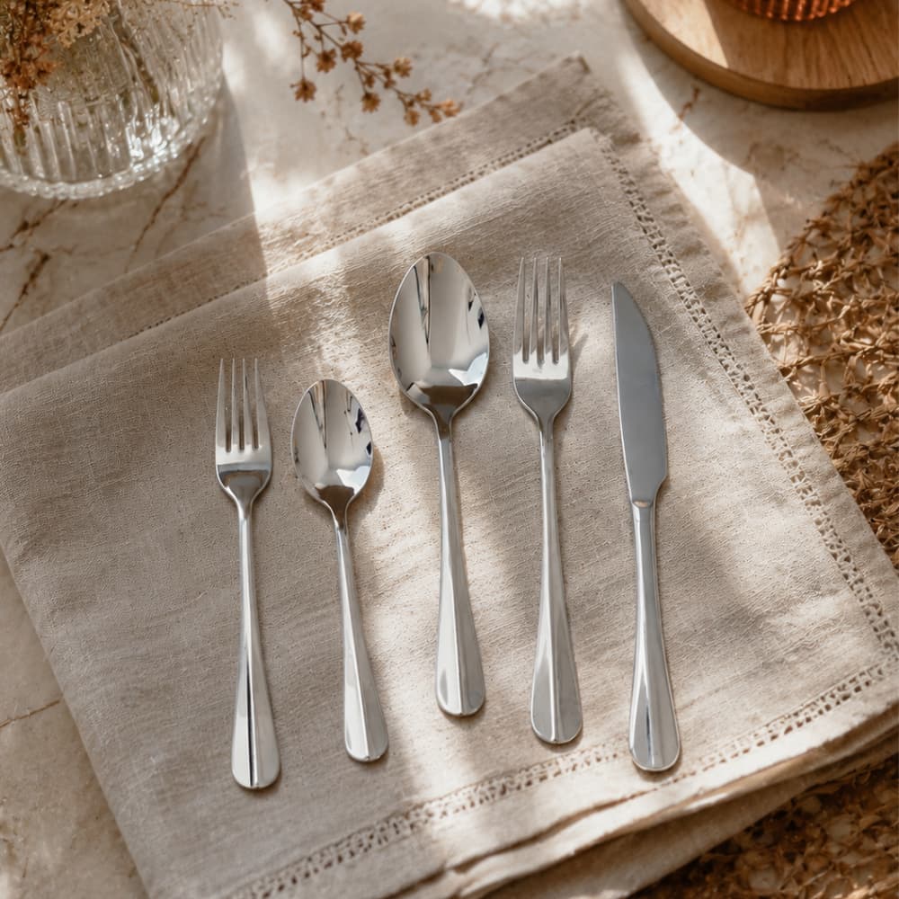 Talheres LYOR 30 Peças em Aço Inox Design Moderno 6 Peça, Colher, Garfo, Faca Mesa Posta Completa