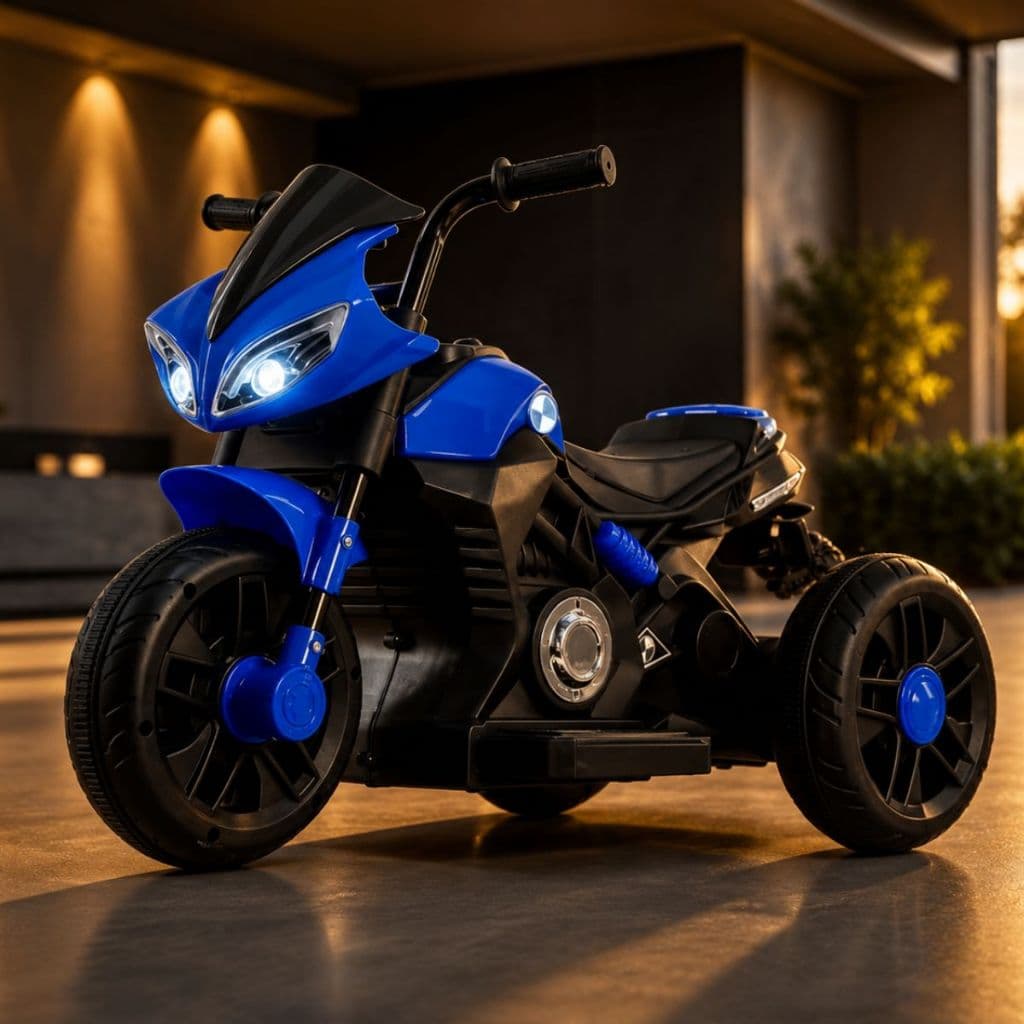 Moto Elétrica Infantil 6V Recarregável com Acelerador Azul