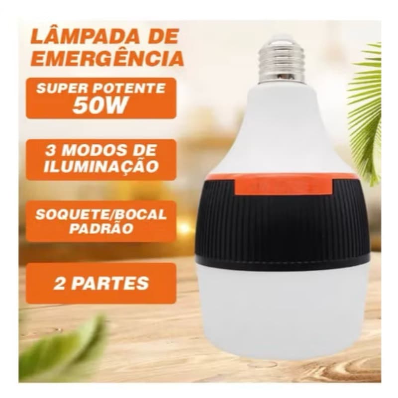 Lâmpada De Emergência 50w 6h Ligada Após Faltar Energia