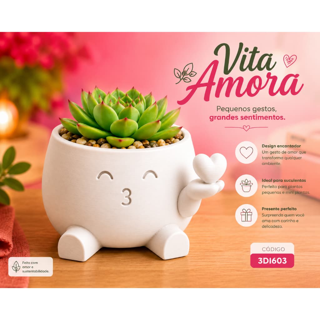 Vaso Decorativo para Suculentas Cachepô Moderno Presente Criativo
