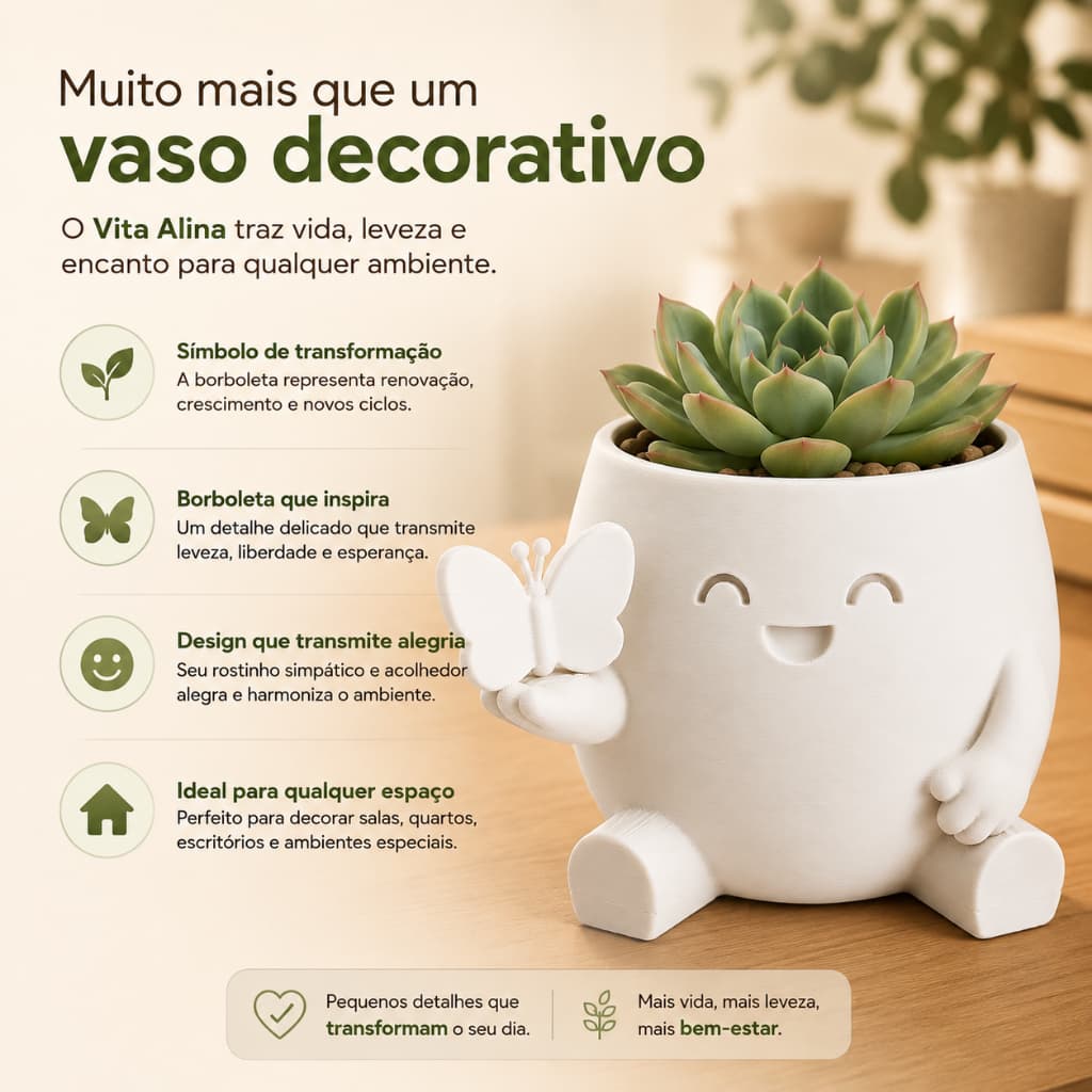 Vaso para Suculenta Cachepô Decorativo Moderno Minimalista