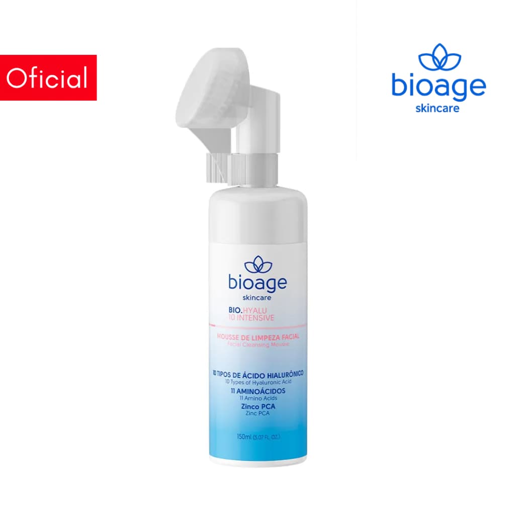 Bioage Mousse de Limpeza Facial com 10 Tipos de Ácido Hialurônico 150ml
