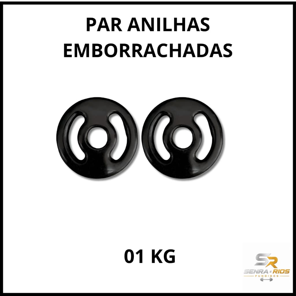 Par Anilhas 01 KG Emborrachadas Funcional Treino