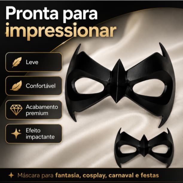 Máscara Estilo Robin para Cosplay Fantasia Halloween Festa Temática