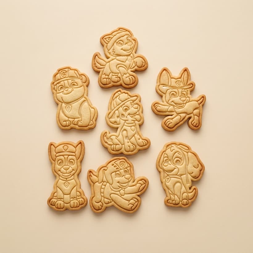 Cortador de Biscoitos Patrulha Canina - Kit com 7 | Massa de Modelar | Biscuit