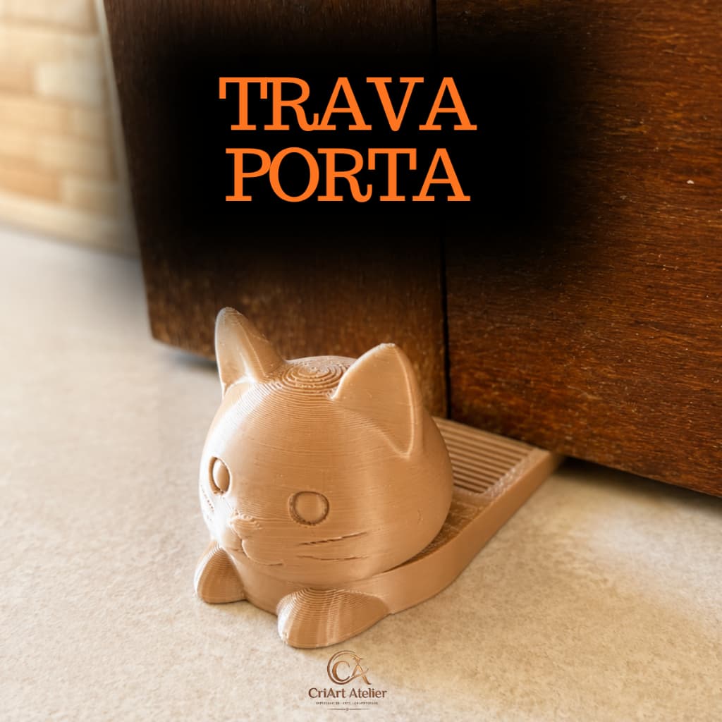KIT 2 Suporte Trava Porta Gatinho Calço Porta Decorativo Antibate Resistente Prendedor Divertido Anti Impacto
