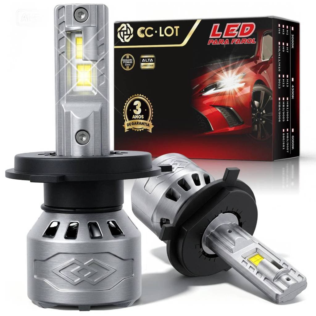 Par Lampada Ultra Super Led H1 H4 H7 H11 H8 H16 HB3 HB4 Farol de carro 6500K Canbus 20000lm 100w