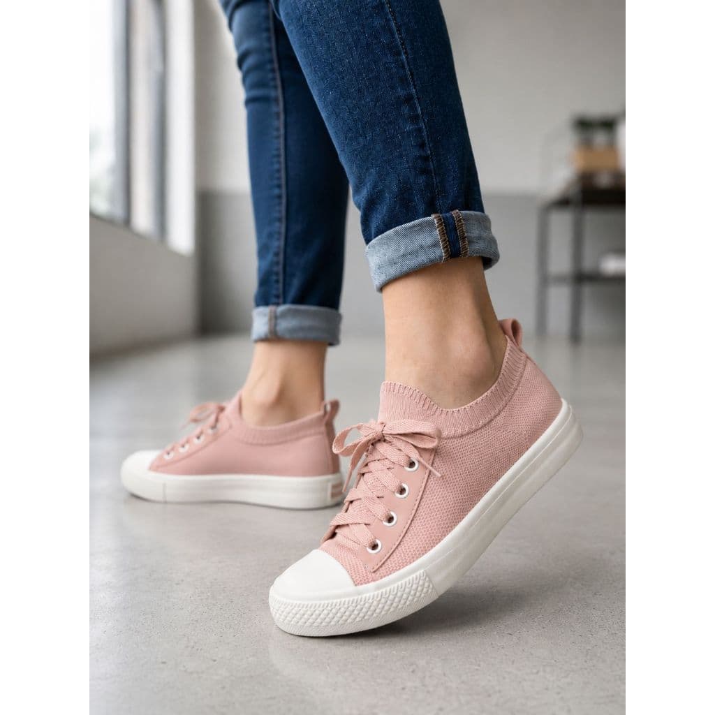 Tênis Meia Casual Feminino Confortável Leve Flexível Rose