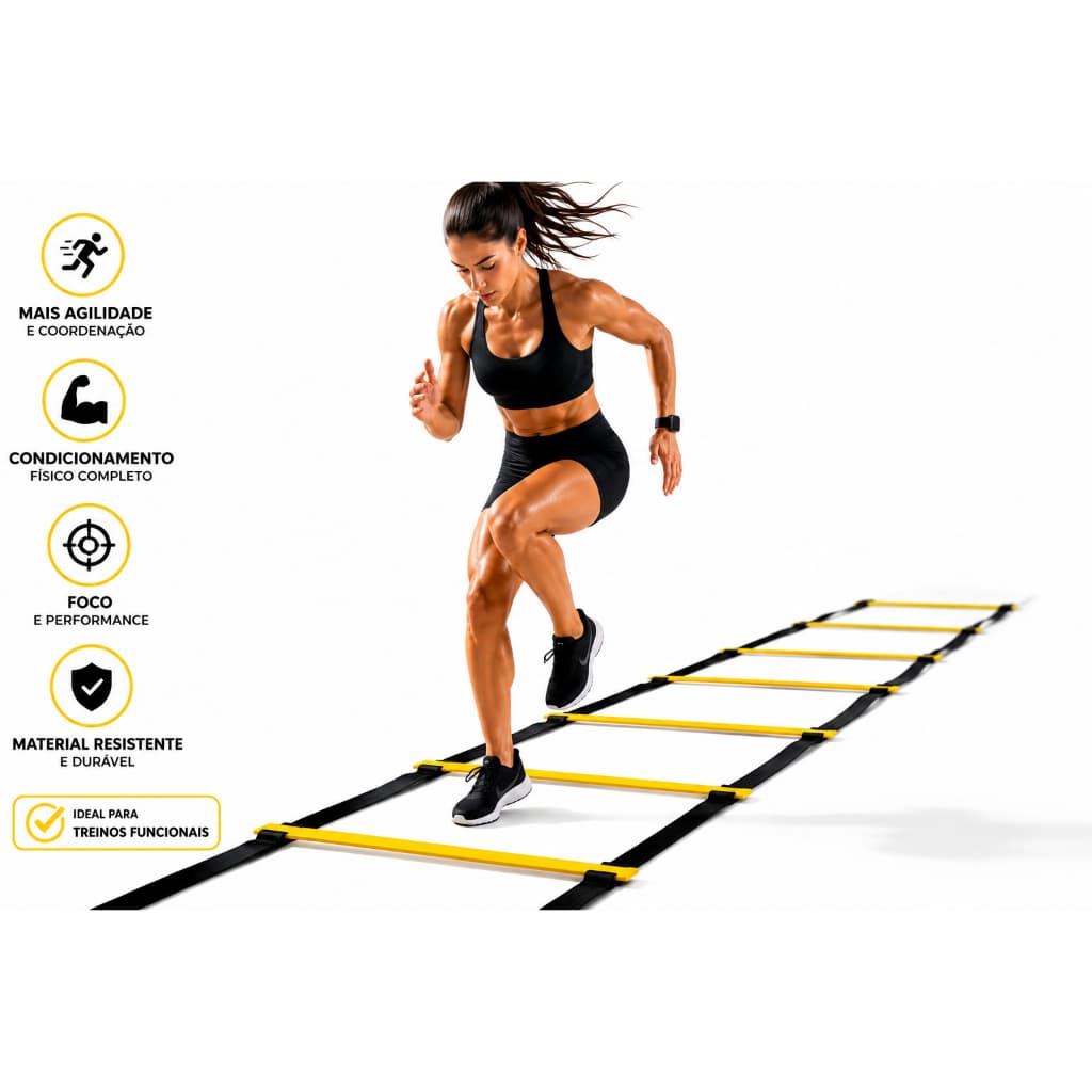Escada De Agilidade Para Treino Circuito Funcional Ajustável