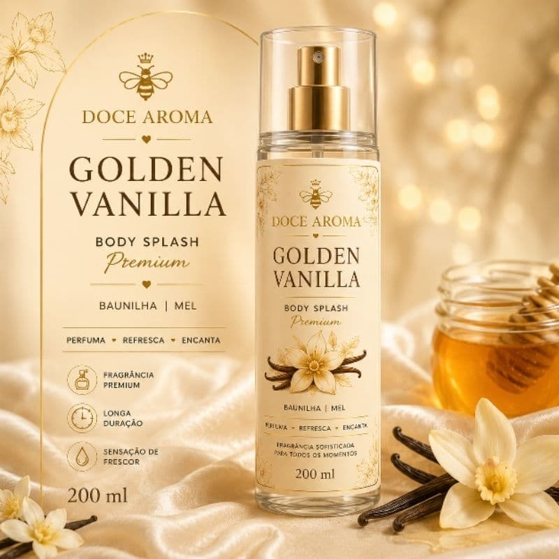 ✨ BODY SPLASH PREMIUM GOLDEN VANILLA | BAUNILHA & MEL | 200ML 🍯