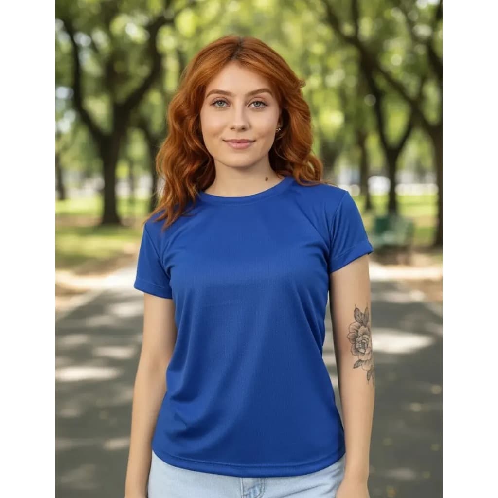 Camiseta Dry Fit Feminina Para Academia Blusa Camisa Treino Azul G