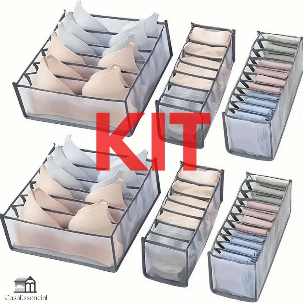 KIT Organizador De Gaveta De Sutiã Sutia Dobrável Caixa De Armazenamento Divisor Cuecas Roupeiro Casa SN-13/14/15