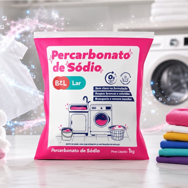 Percarbonato de Sódio Bel E Lar 1kg - Limpador Multiuso - Tira Manchas e Odores - Oxigênio Ativo