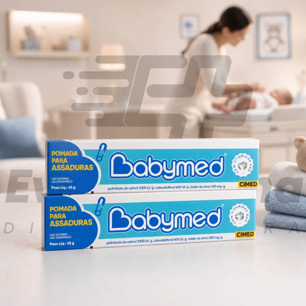 Kit C/2 Creme pomada para assadura bebê criança Babymed Azul Cimed 45g