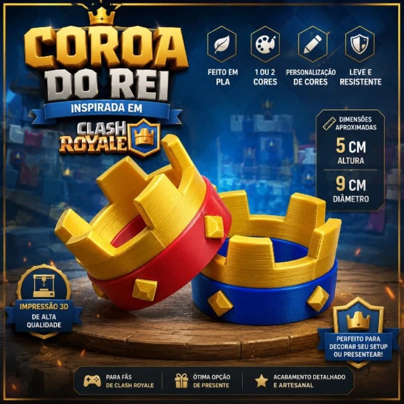 Coroa Clash Royale – Impressão 3D