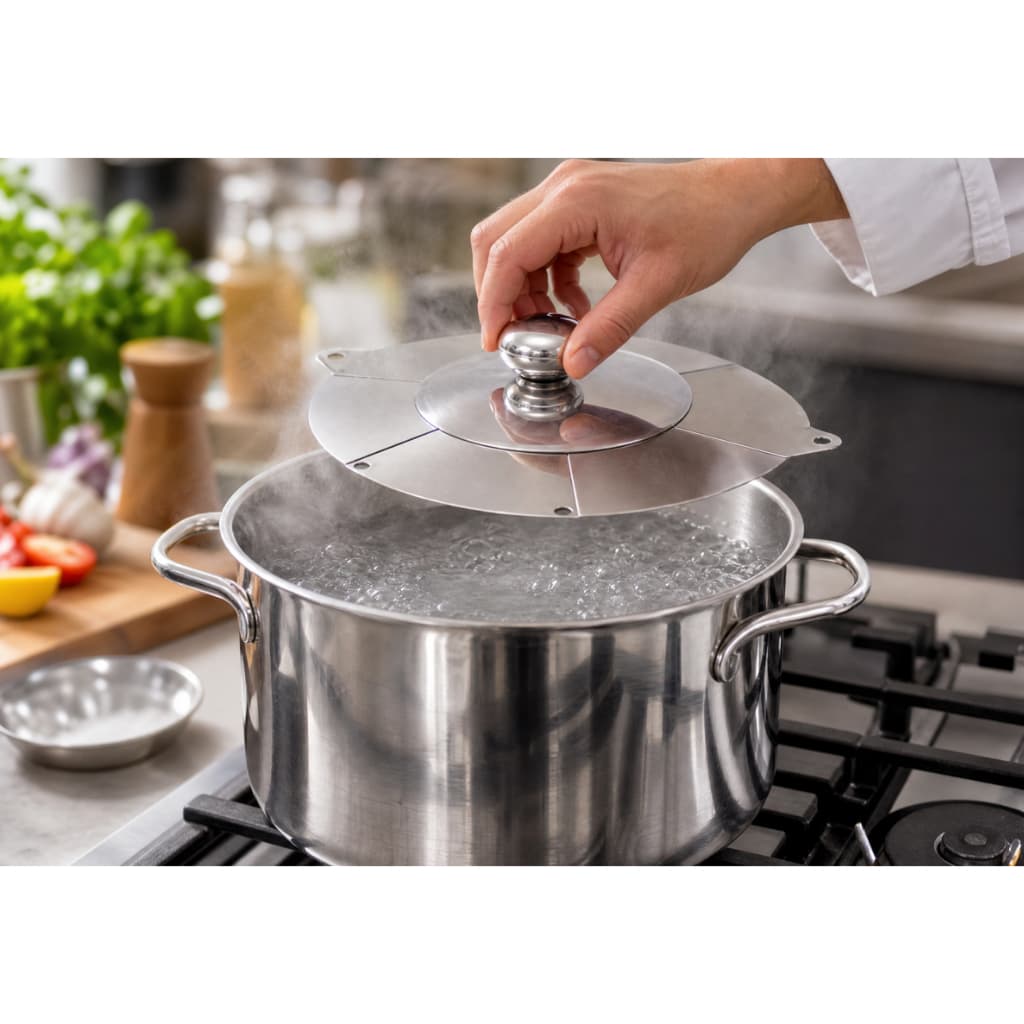 Tampa de Panela Inox Retratil Ajustavel Universal Panelas Frigideiras Cozinha
