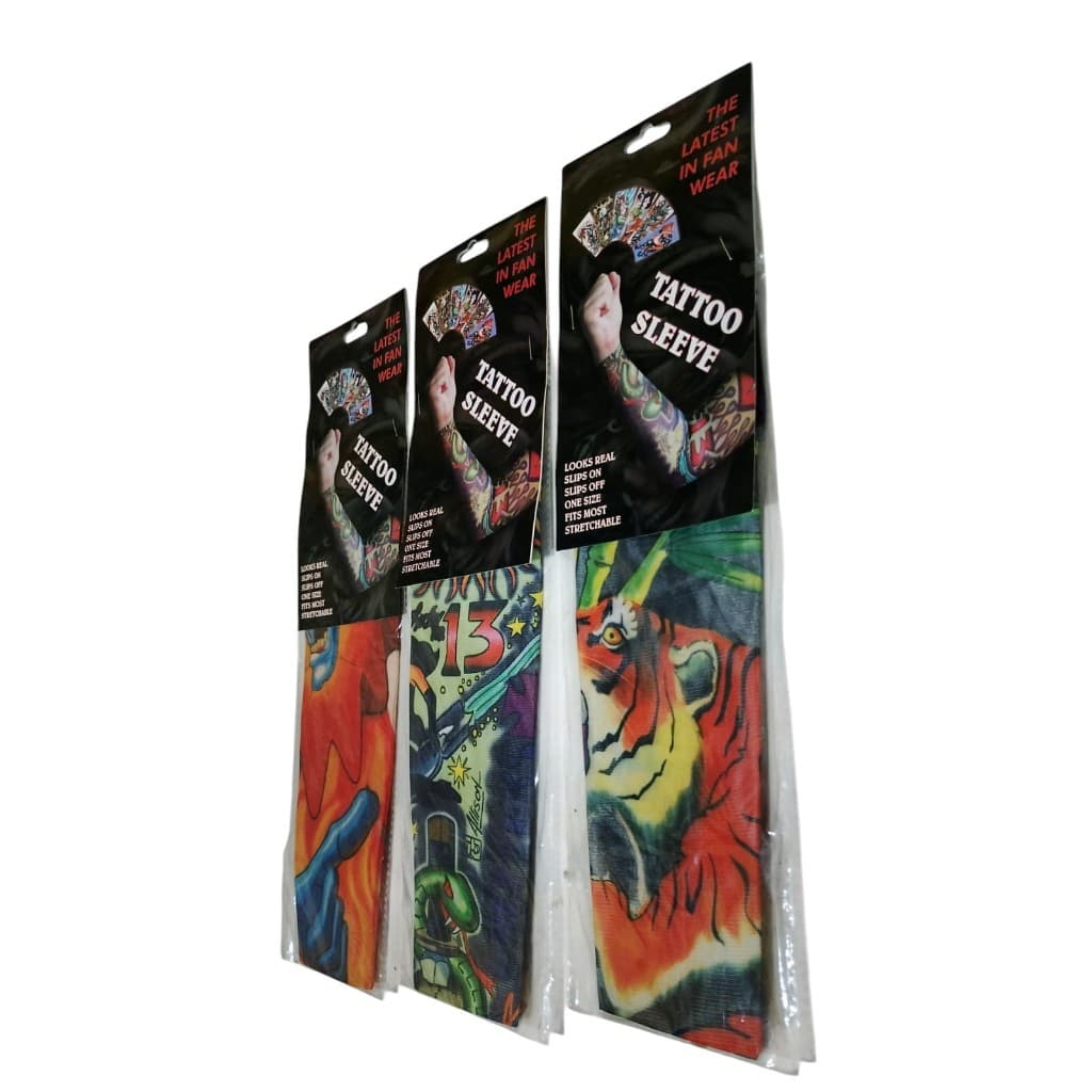 KIT COM 03 PARES DE MANGUITO MANGA TATOO TATUAGEM FAKE ESTAMPAS VARIADAS PRODUTO NOVO EMBALADO