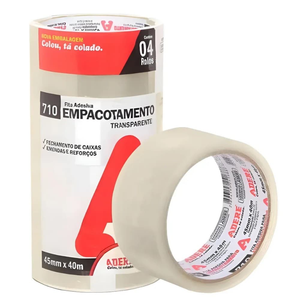 Kit 02 fitas Adesiva Adere 45mmx40m Empacotamento