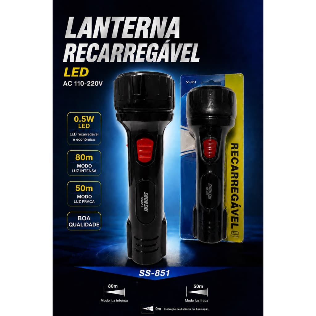 Lanterna recarregavel  1 LED portátil SS-851