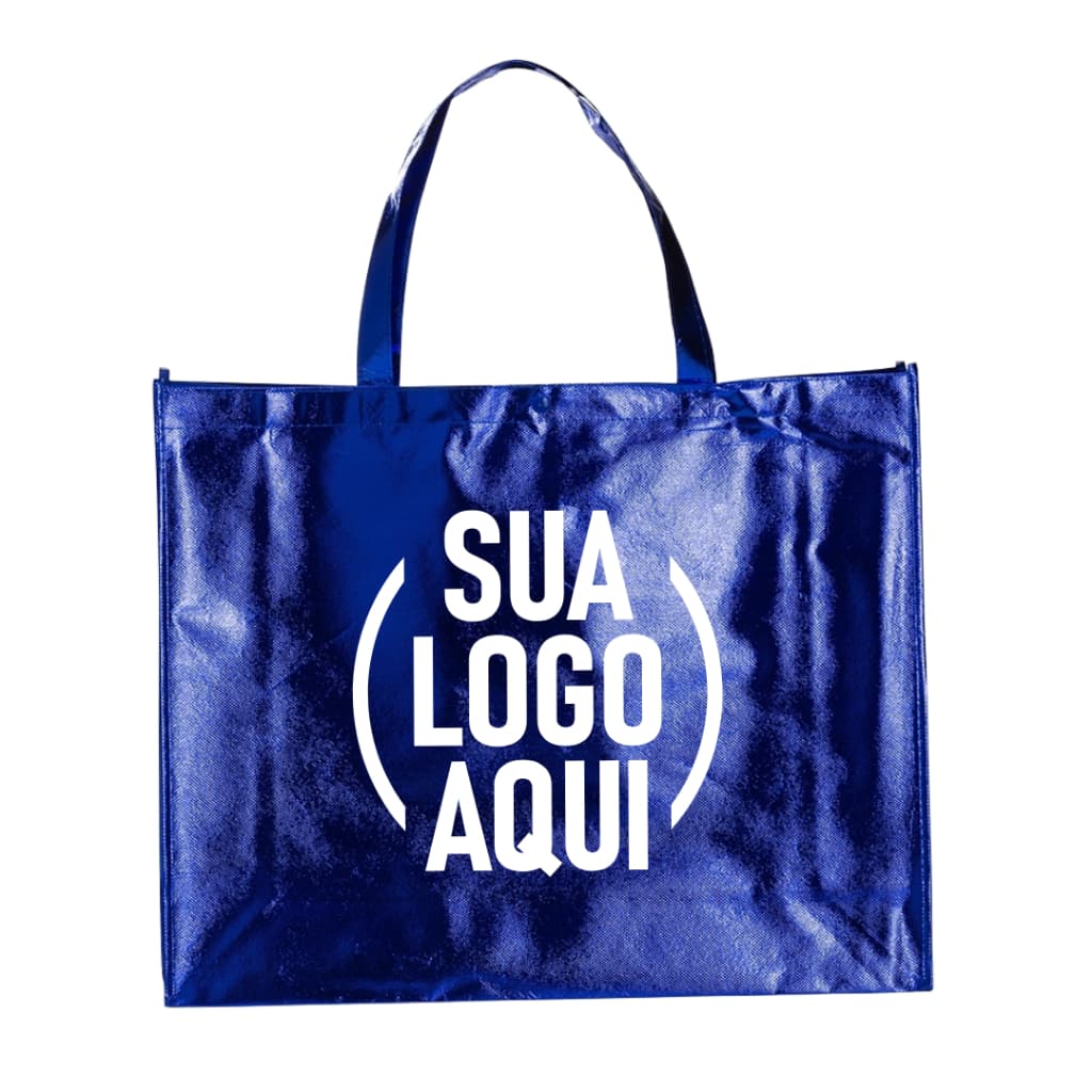 20 Sacolas TNT Metalizada 37,4cm x 48,3cm Personalizadas Em Silk 1 Cor Sua Logo Arte Ideia Exposta