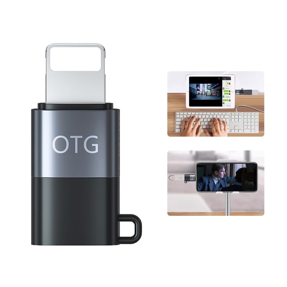 Adaptador OTG USB para Celular e Tablet Tipo-C / Lightning com Alta Compatibilidade