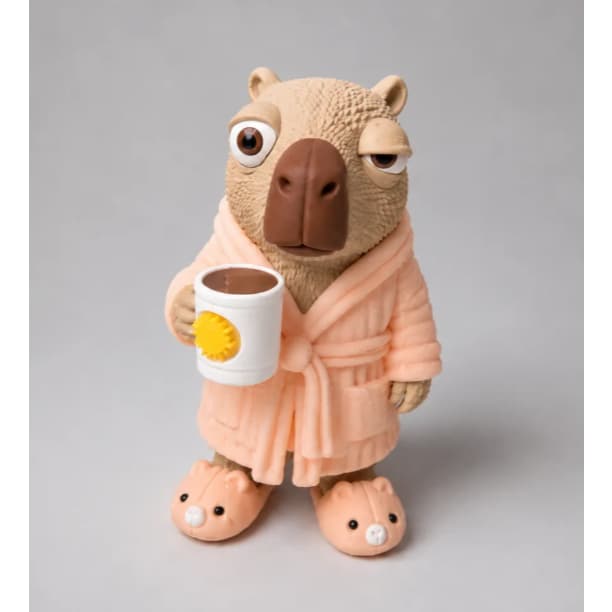 Capivara de Roupão com Caneca