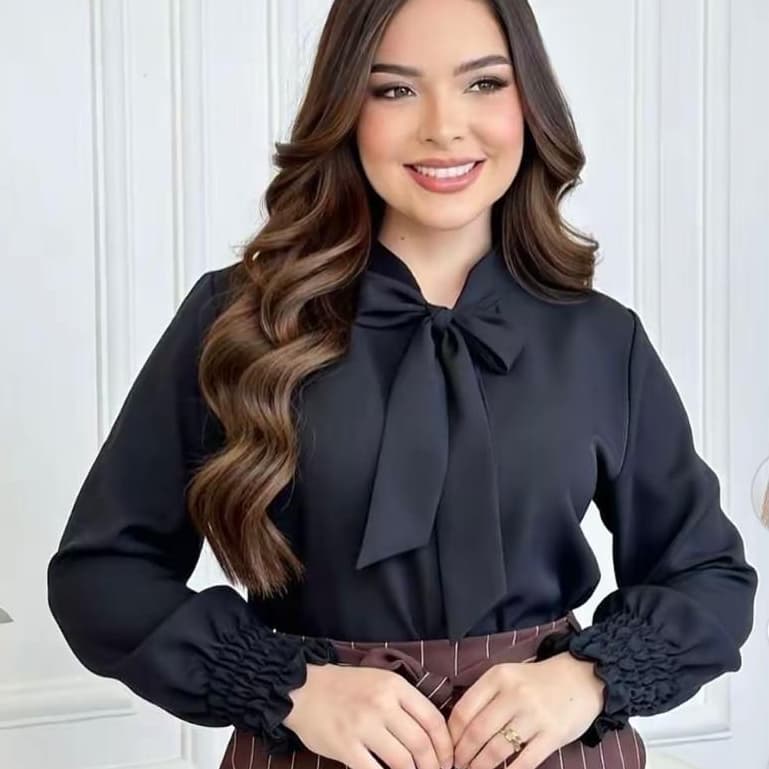 Blusa Social Feminina Manga Longa