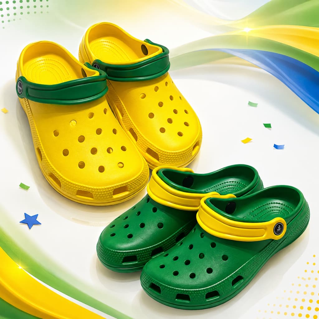 Chinelo Babuche Brasil Copa Verde Amarela 100% EVA Antiderrapante Unissex Confortável Macia Original