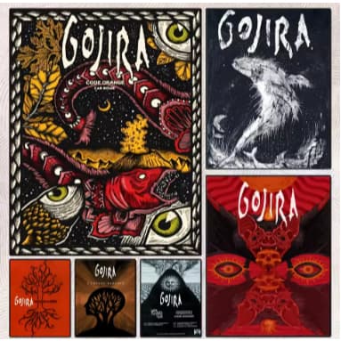 Kit 10 Quadros Decoração Gojira decoração Banda de Rock