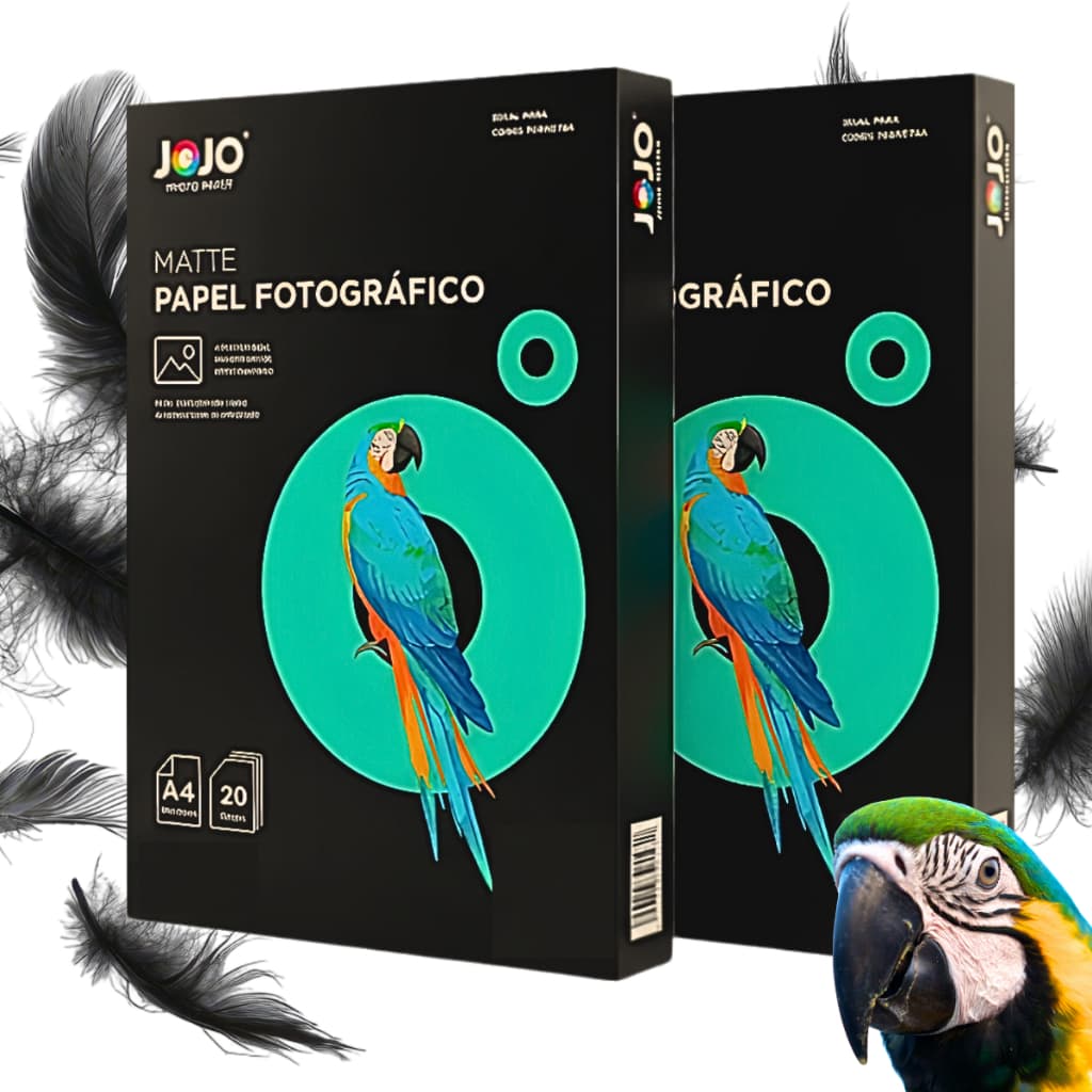 Papel Fotográfico Matte A4 230 GRAMAS Jojo - Resistente à Água e Secagem Rápida