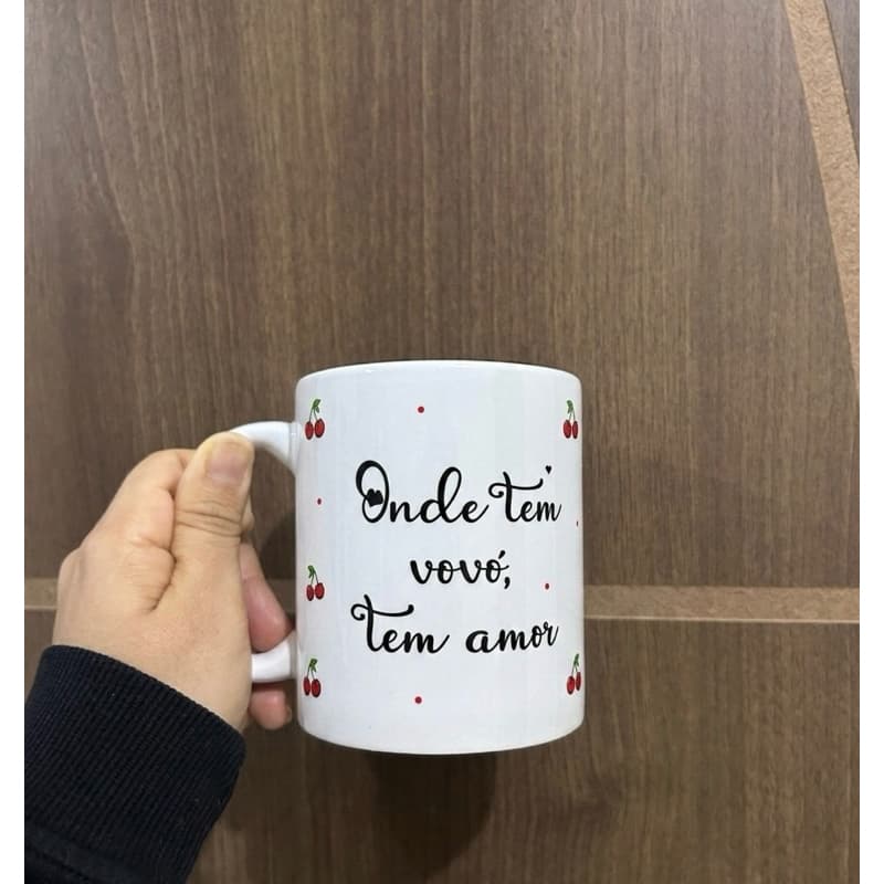 Caneca Personalizada para Vovó com Foto | Presente para Avó | Onde Tem Vovó, Tem Amor | Dia dos Avós