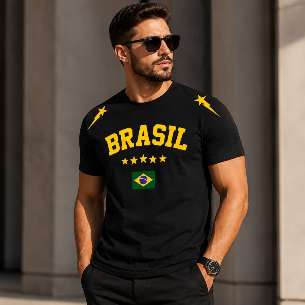 Camiseta Unissex Brasil Premium – Estilosa 100% Algodão