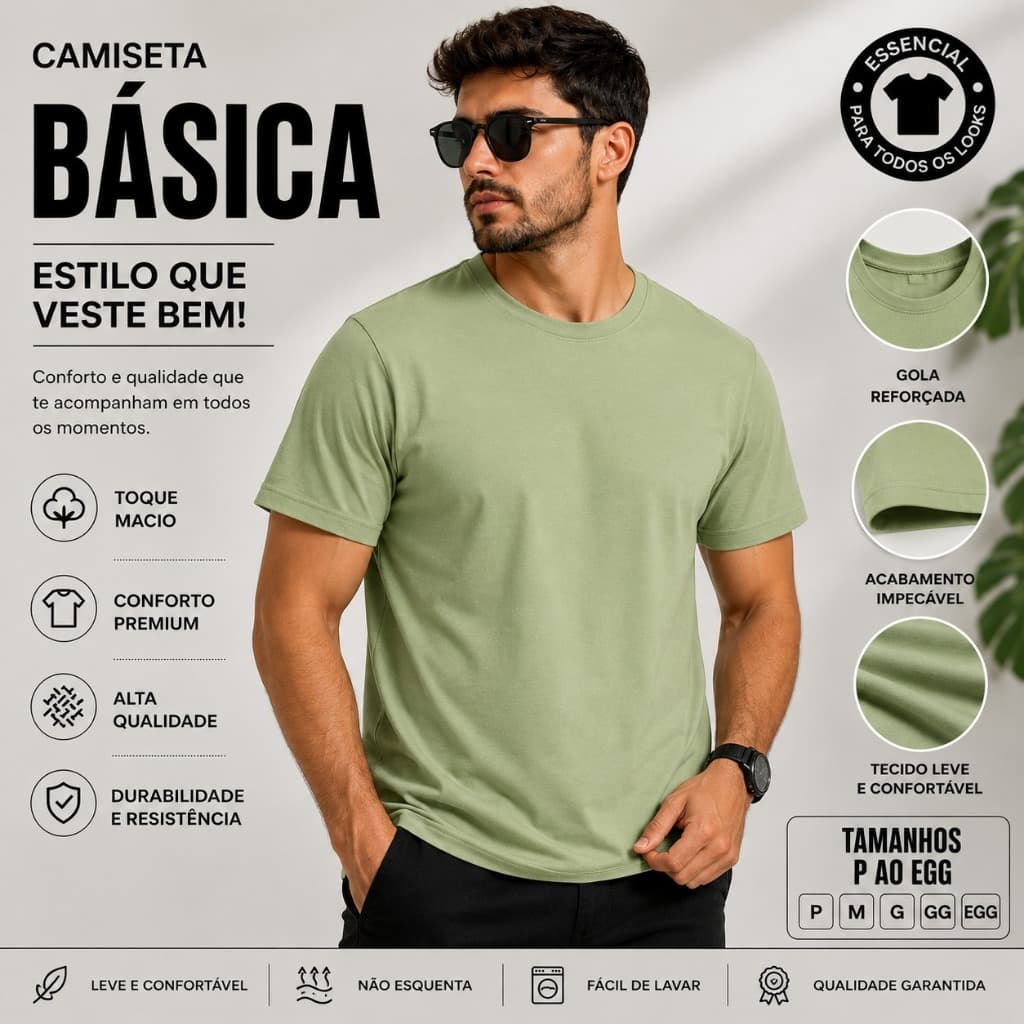 Camisa Masculina Manga Curta