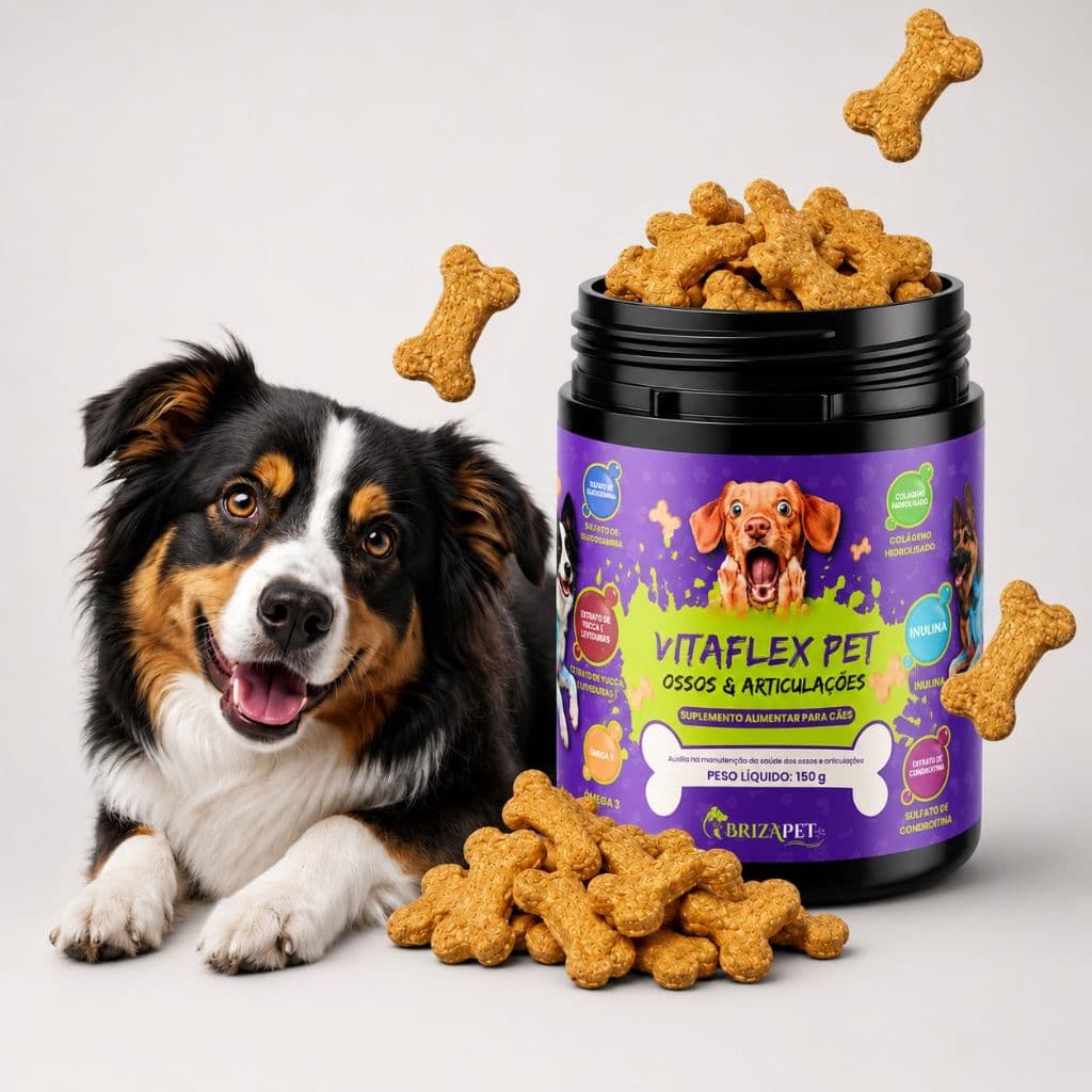 Vitaflex Pet Suplemento Ossos Articulações Mobilidade Cães Condroitina e Glucosamina + imunidade