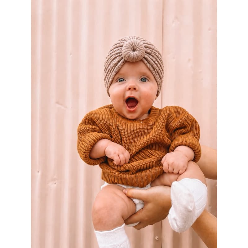 Turbante Eva / Acessório de Cabelo Infantil / Turbante de Bebê Menina (RN-06 meses) Últimas Unidades!
