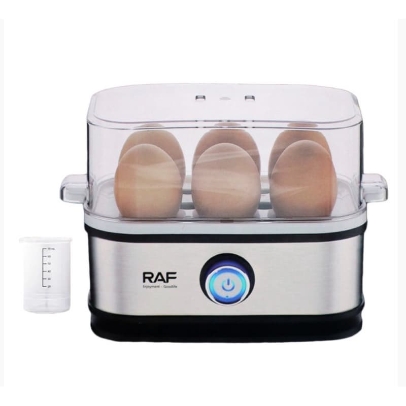 Cozedor de Ovos Elétrico RAF 6 Ovos 400W Aço Inox Máquina de Cozinhar Ovo Cozido Café da Manhã Prático