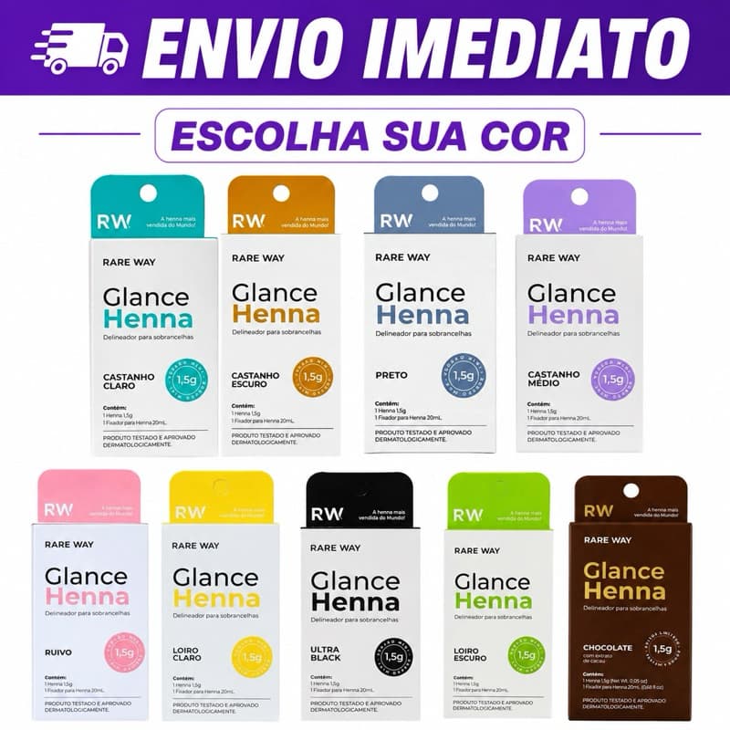 Henna Sobrancelha Glance Rare Way Todas As Cores Mini 1,5 G - Designer De Sobrancelhas