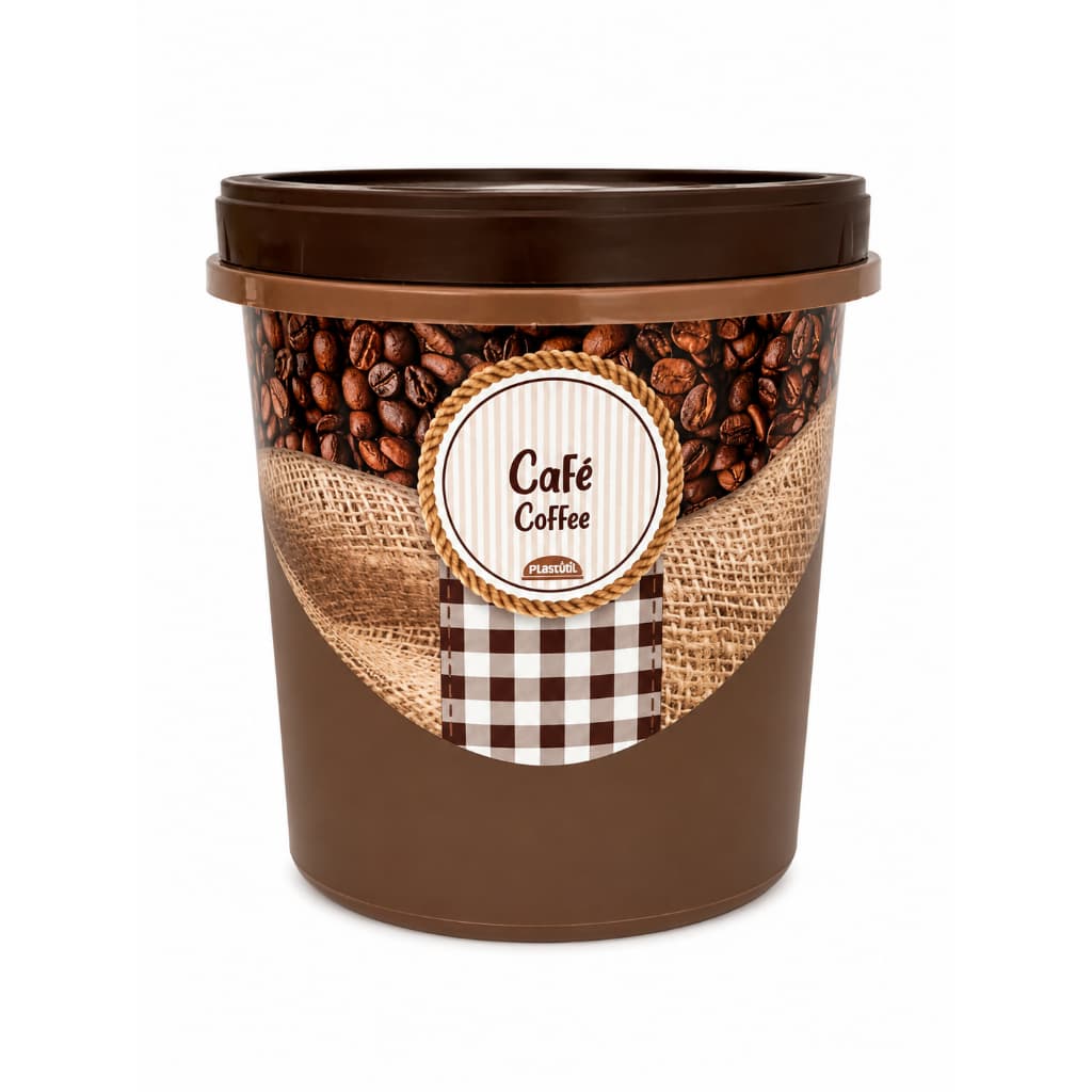 Pote para Café 1,8L com Tampa Rosqueável Porta Mantimentos Plástico