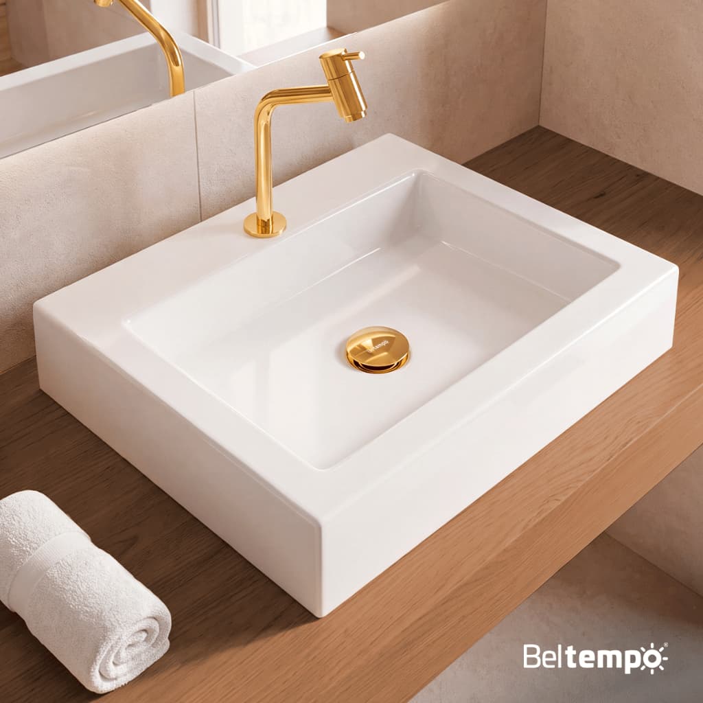 Cuba Pia de Apoio Sobrepor Retangular 47x37 Banheiro Lavabo Beltempo BT-2727