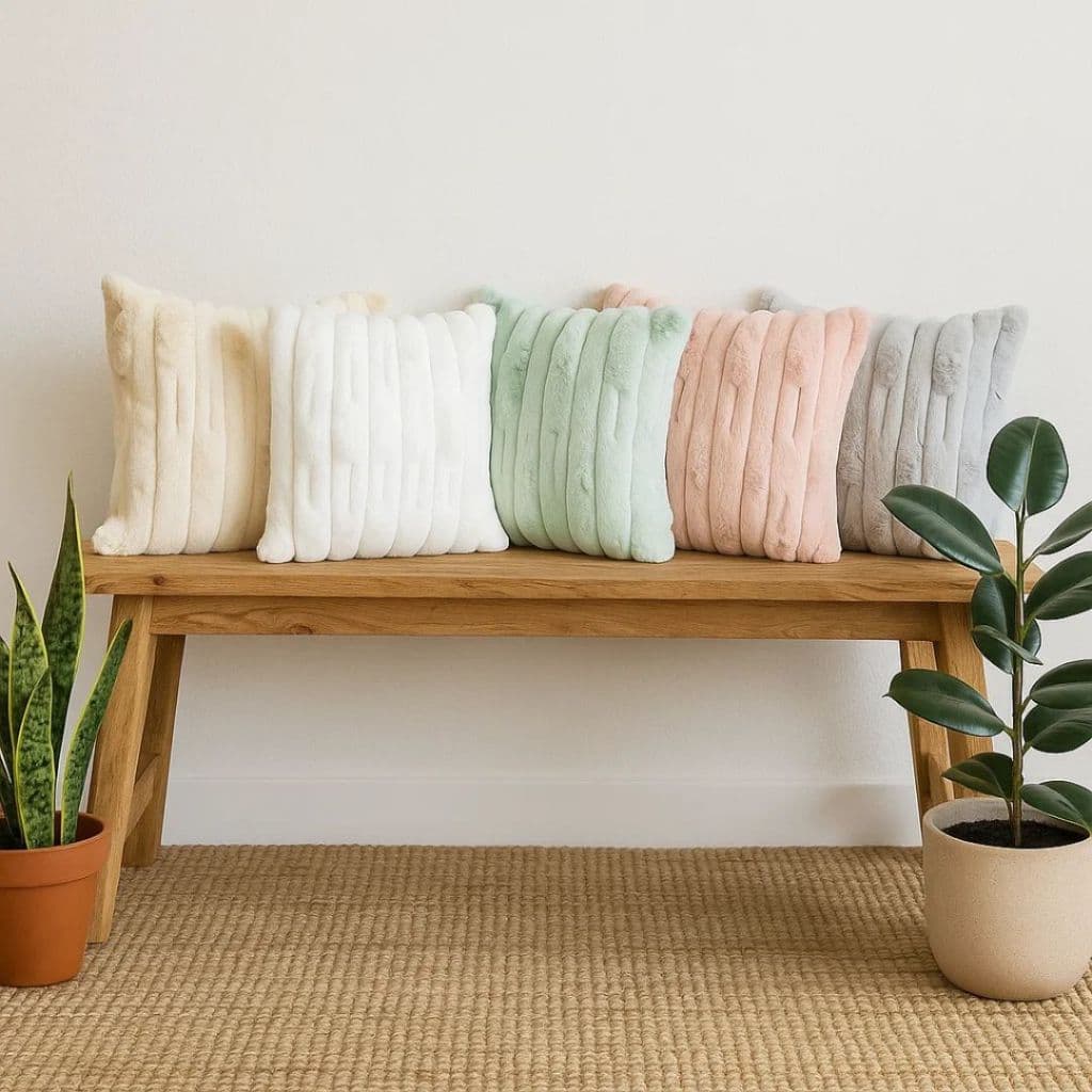 Capa de Almofada Pelúcia 43x43 Algodão Macio Artesanal Boho para Sofá Sala Decoração