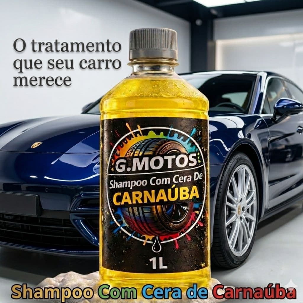 Shampoo Automotivo com Cera de Carnaúba 1L – Brilho e Proteção Extrema
