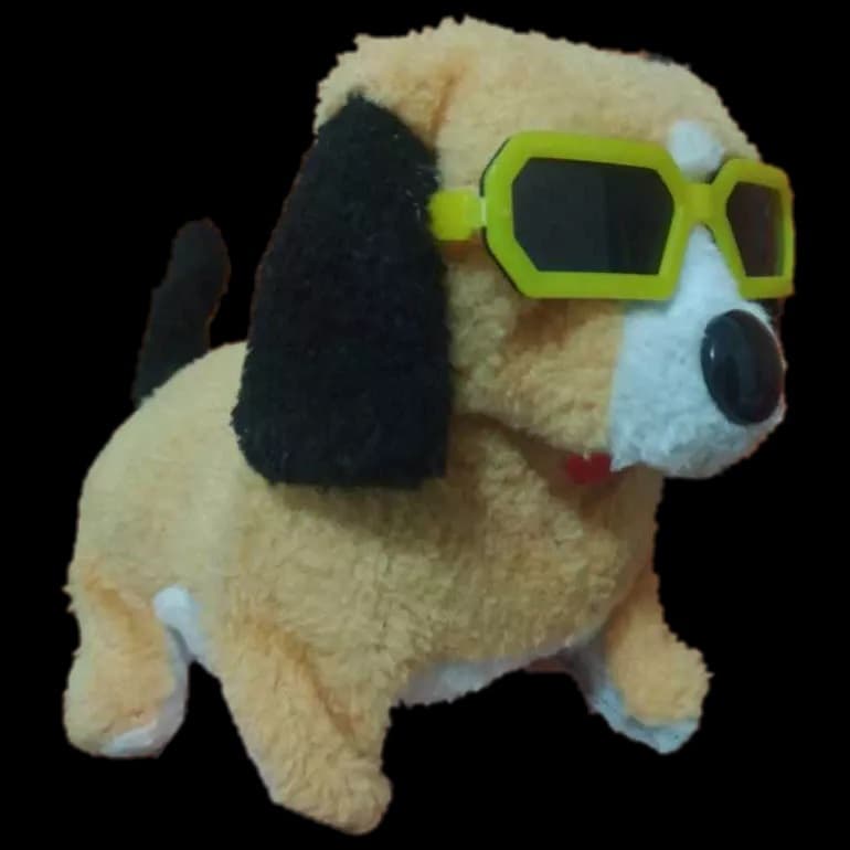 Cachorro que Anda e Late Óculos PILHAS NAO INCLUSAS Brinquedo Cachorrinho Pelúcia